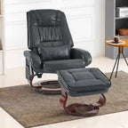 Poltrona reclinabile girevole con pouf, poltrona TV massaggiante vibrante, poltrona ergonomica da salotto per soggiorno, similpelle