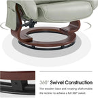 Poltrona reclinabile girevole con pouf, poltrona TV massaggiante vibrante, poltrona ergonomica da salotto per soggiorno, similpelle