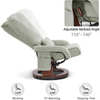 Poltrona reclinabile girevole con pouf, poltrona TV massaggiante vibrante, poltrona ergonomica da salotto per soggiorno, similpelle