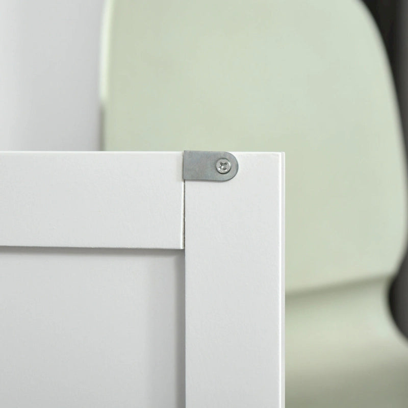HOMCOM 48 Carrello da Cucina Moderno su Ruote con Cassetti, Carrello Utensili Mobile con Ripiani Regolabili, Armadietti