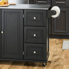 Carrello da Cucina con Piano in Acciaio Inossidabile
