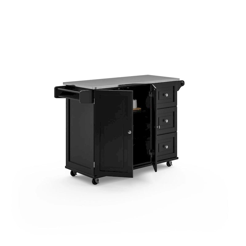 Carrello da Cucina con Piano in Acciaio Inossidabile