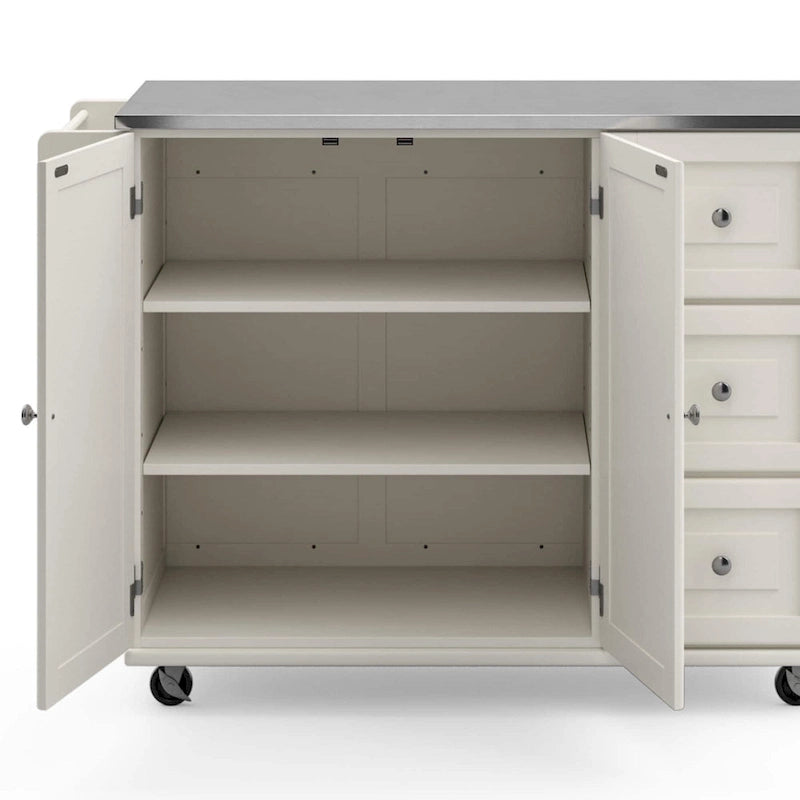 Carrello da Cucina con Piano in Acciaio Inossidabile
