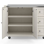 Carrello da Cucina con Piano in Acciaio Inossidabile