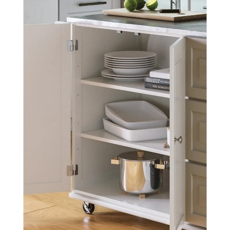 Carrello da Cucina con Piano in Acciaio Inossidabile