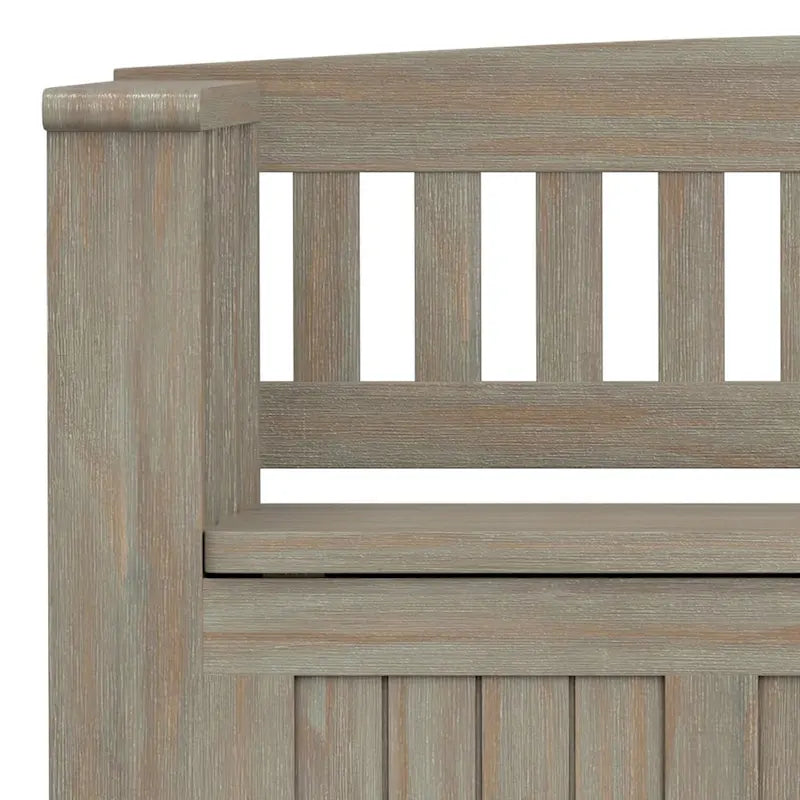 Panca Contenitore da Ingresso in Legno Massello da 122 cm