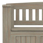 Panca Contenitore da Ingresso in Legno Massello da 122 cm