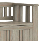Panca Contenitore da Ingresso in Legno Massello da 122 cm