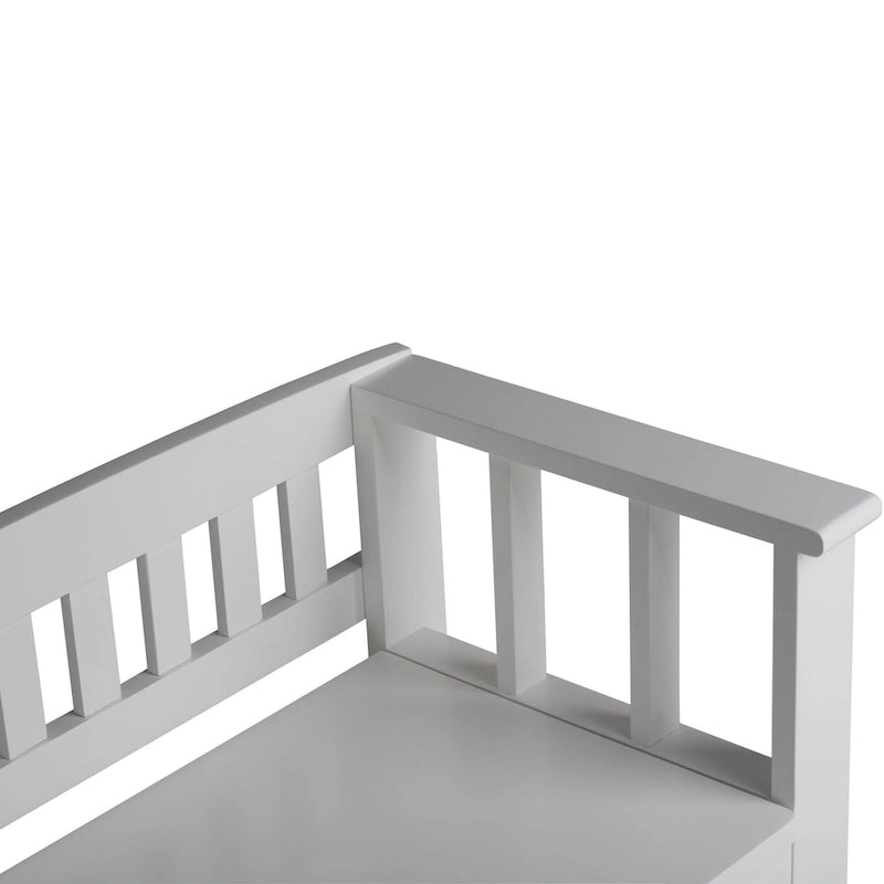 Panca Contenitore da Ingresso in Legno Massello da 122 cm