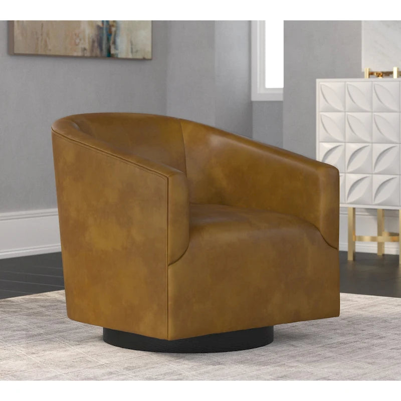Sedia Girevole con Base in Legno