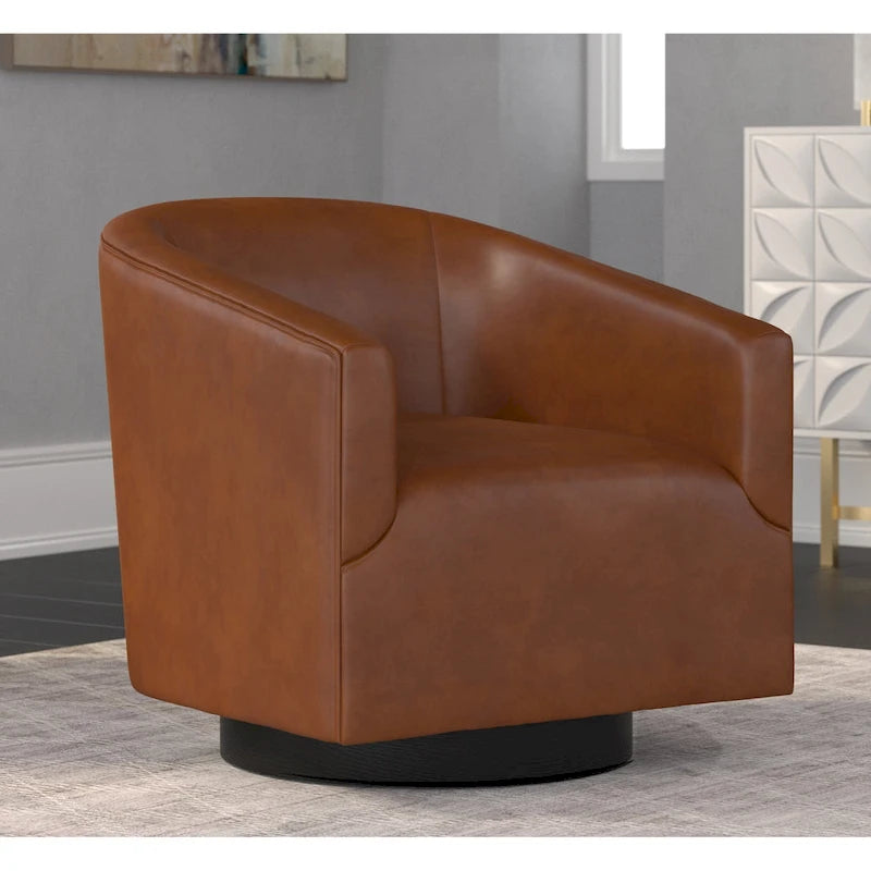 Sedia Girevole con Base in Legno