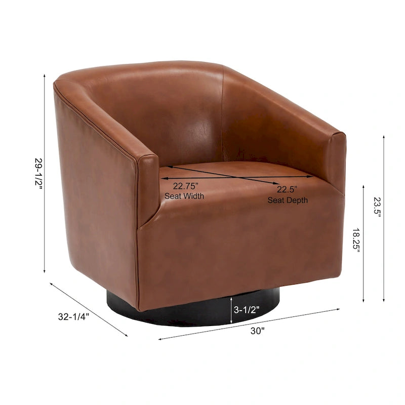 Sedia Girevole con Base in Legno