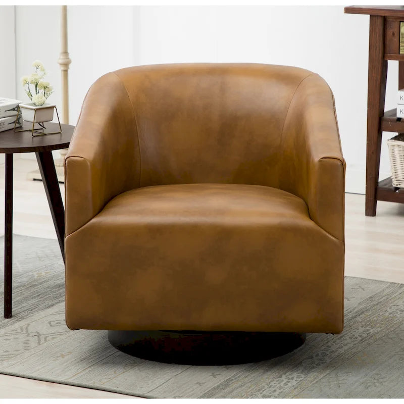 Sedia Girevole con Base in Legno