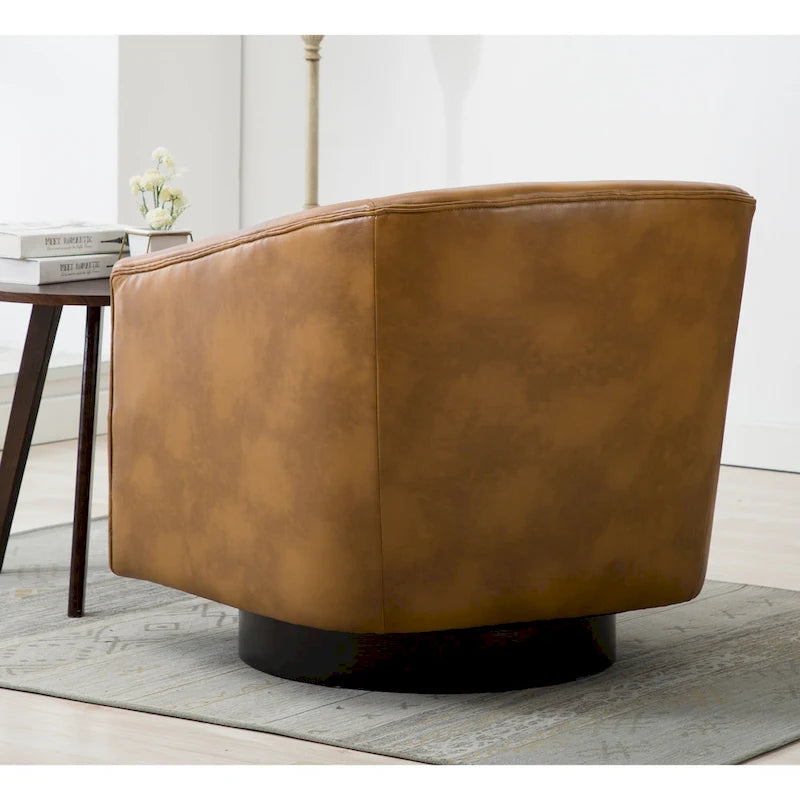 Sedia Girevole con Base in Legno