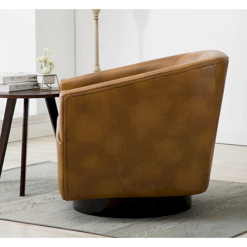 Sedia Girevole con Base in Legno