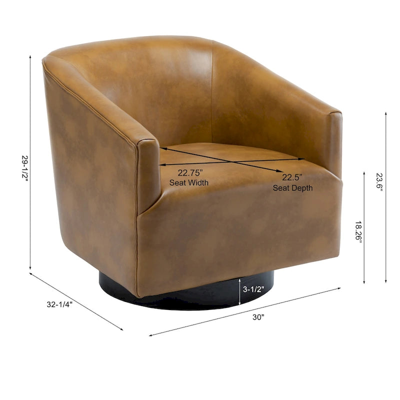 Sedia Girevole con Base in Legno