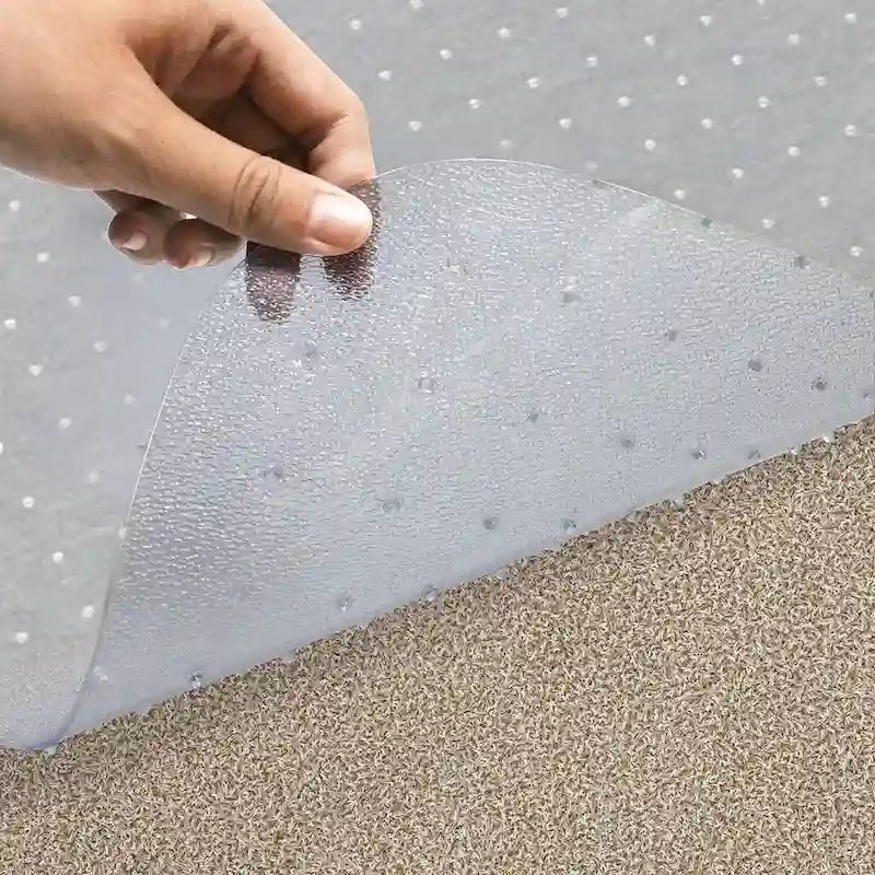 Tappeto salvapavimento borchiato in PVC per sedia da ufficio per moquette a pelo standard
