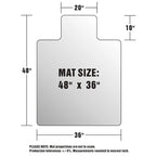 Tappeto salvapavimento borchiato in PVC per sedia da ufficio per moquette a pelo standard