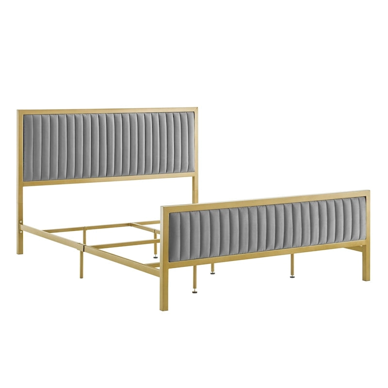 Letto imbottito in velluto