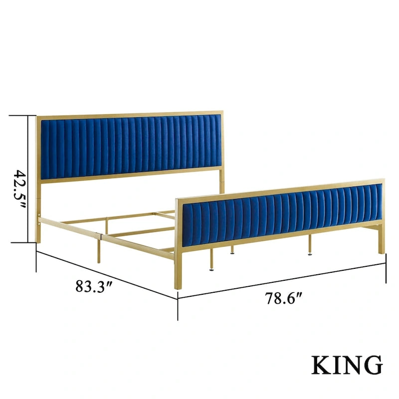 Letto imbottito in velluto