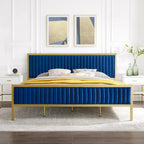 Letto imbottito in velluto