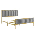 Letto imbottito in velluto