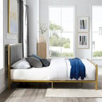 Letto imbottito in velluto