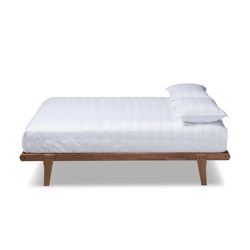 Struttura letto a piattaforma in legno di noce