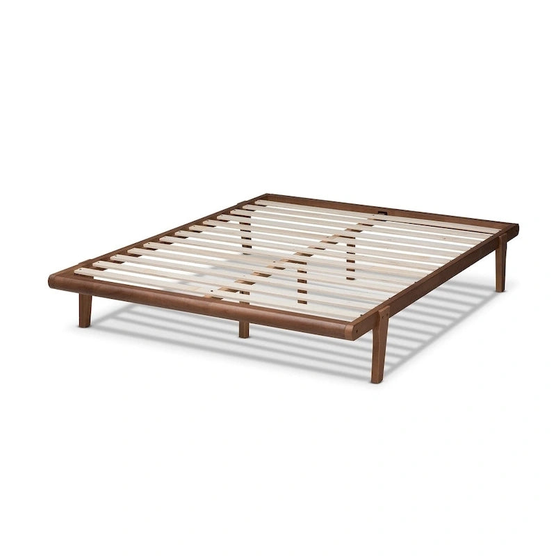 Struttura letto a piattaforma in legno di noce