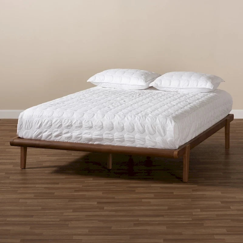 Struttura letto a piattaforma in legno di noce