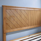 Letto a Piattaforma in Legno Massello con Testiera, Supporto a Doghe in Legno, Nessuna Rete a Molle Necessaria