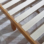 Letto a Piattaforma in Legno Massello con Testiera, Supporto a Doghe in Legno, Nessuna Rete a Molle Necessaria