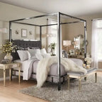 Letto a baldacchino con struttura King-size in nichel nero