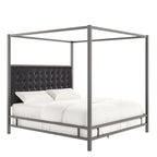 Letto a baldacchino con struttura King-size in nichel nero
