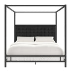 Letto a baldacchino con struttura King-size in nichel nero