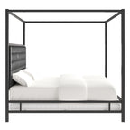 Letto a baldacchino con struttura King-size in nichel nero