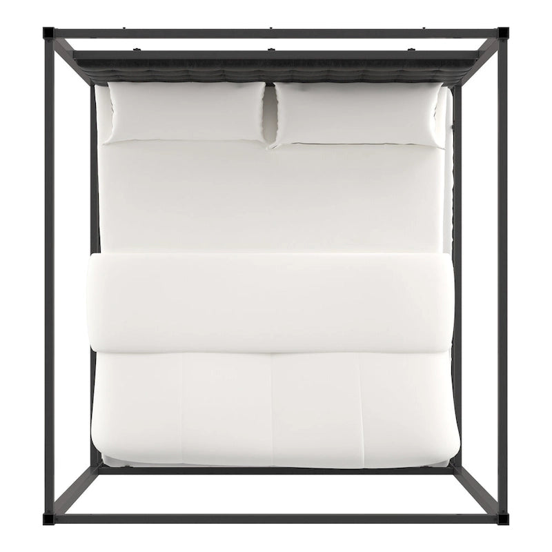 Letto a baldacchino con struttura King-size in nichel nero