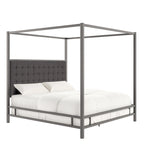 Letto a baldacchino con struttura King-size in nichel nero