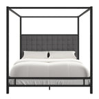 Letto a baldacchino con struttura King-size in nichel nero