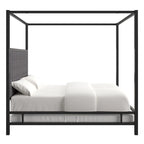 Letto a baldacchino con struttura King-size in nichel nero