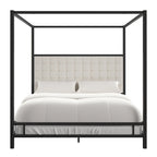 Letto a baldacchino con struttura King-size in nichel nero