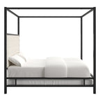 Letto a baldacchino con struttura King-size in nichel nero