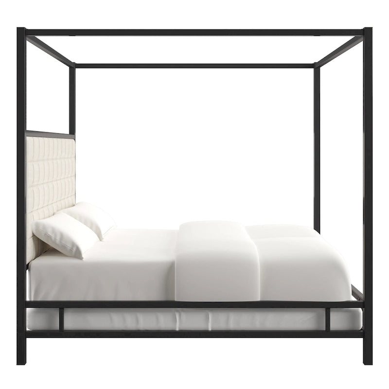 Letto a baldacchino con struttura King-size in nichel nero