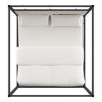 Letto a baldacchino con struttura King-size in nichel nero