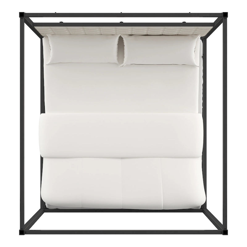Letto a baldacchino con struttura King-size in nichel nero