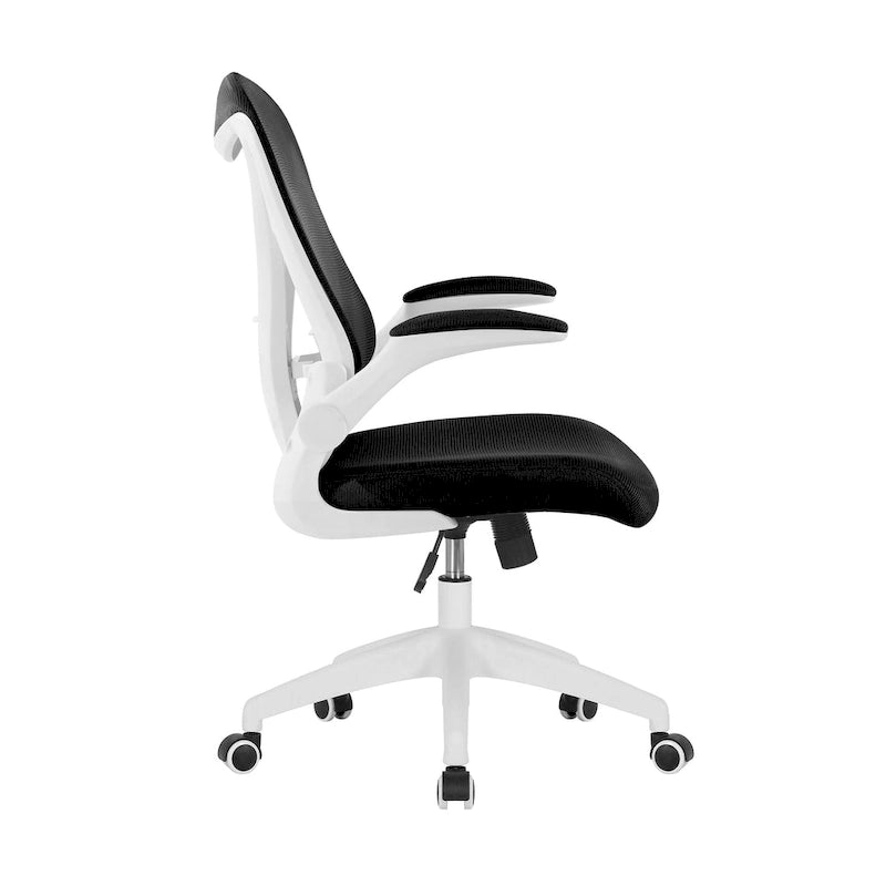 Sedia da ufficio ergonomica in rete con base in nylon e meccanismo di inclinazione