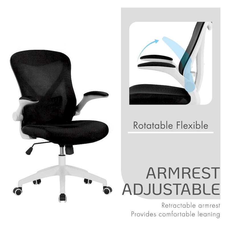 Sedia da ufficio ergonomica in rete con base in nylon e meccanismo di inclinazione