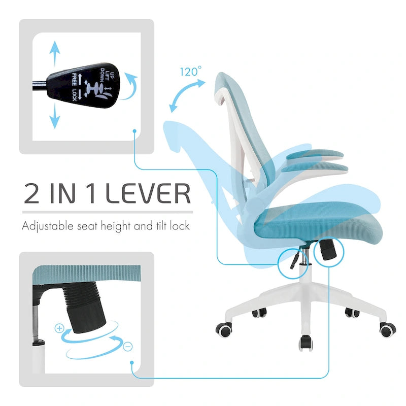 Sedia da ufficio ergonomica in rete con base in nylon e meccanismo di inclinazione