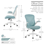 Sedia da ufficio ergonomica in rete con base in nylon e meccanismo di inclinazione