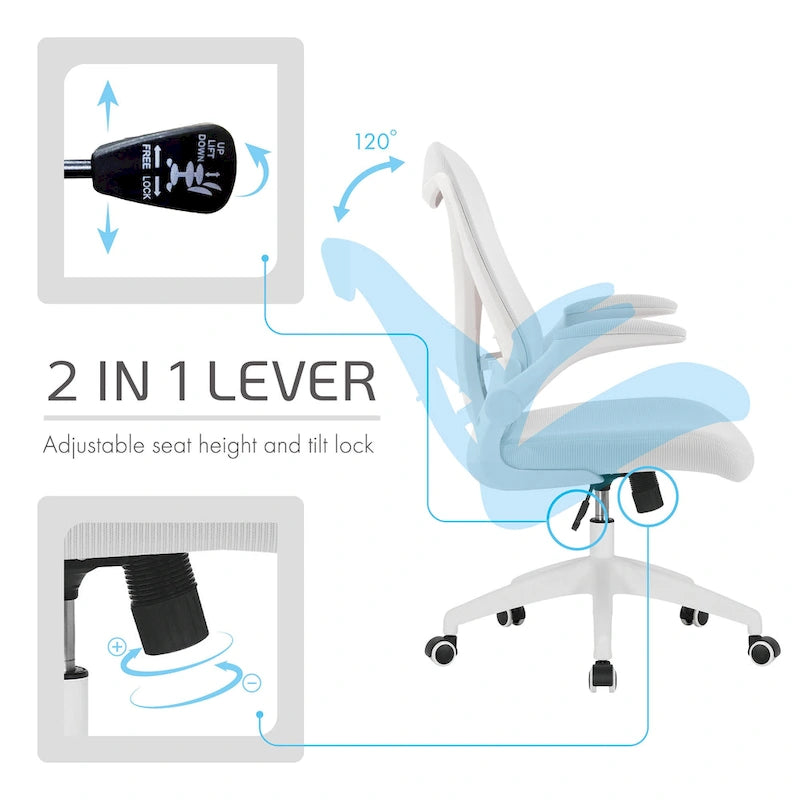 Sedia da ufficio ergonomica in rete con base in nylon e meccanismo di inclinazione